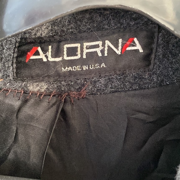 ALORNA vintage wool plaid coat grey gray - Picture 3 of 7